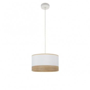 Distribuidor - Lâmpadas Diversas | Colgantes Moderno | COLGANTE OLGA 1XE27 BLANCO/BLANCO-MAD.CLARA REGX30X30 CM Ref: 190093001